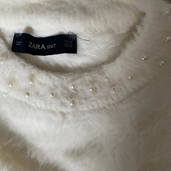 ZARA // Fuzzy Pearl Sweater - Picture 6 of 8
